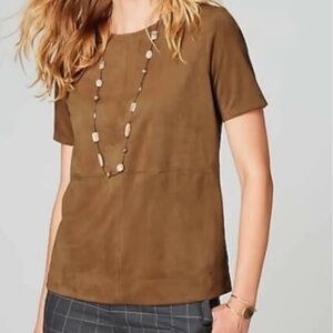 Elegant Brown Suede Women's Top